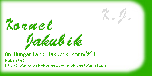 kornel jakubik business card